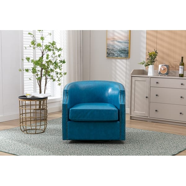 Livingroom Swivel Chair with Nailheads Armchairs, Light Blue Bed Bath