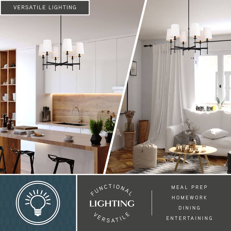 Vaxcel Lighting H0288 Camden 6 Light 30" Wide Chandelier