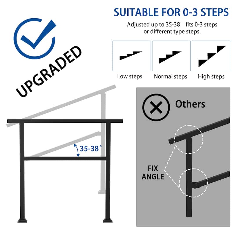 Flexible Outdoor Handrail Kit for Stairs (2-5 Steps)