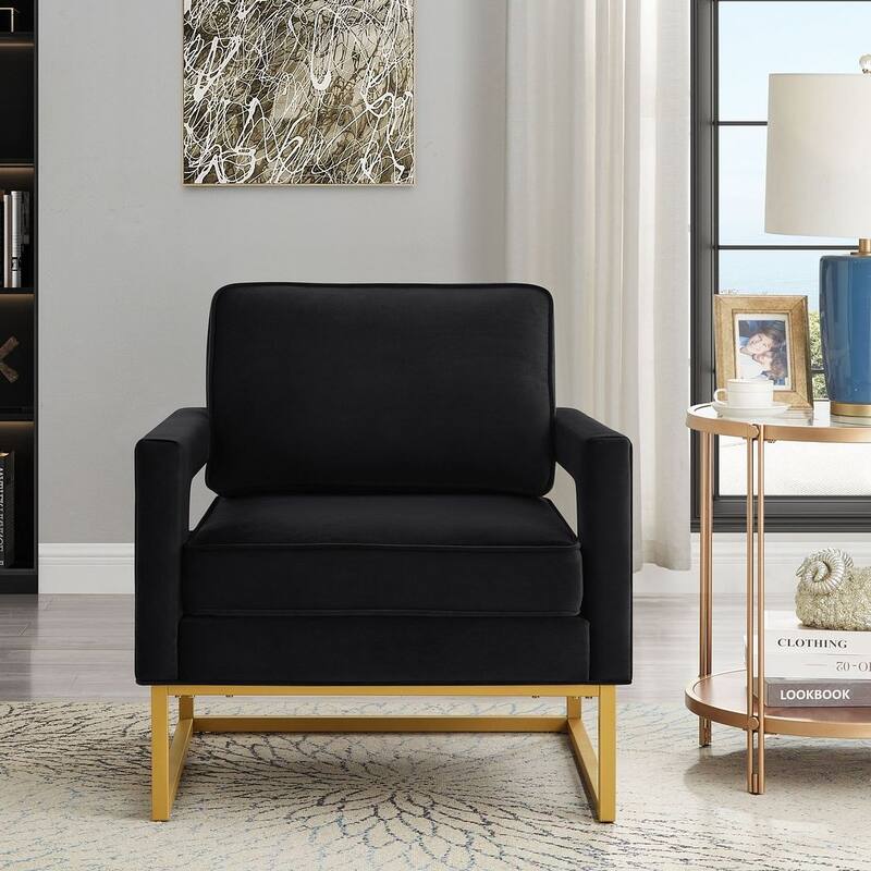 Accent Arm Chair with Gold Base