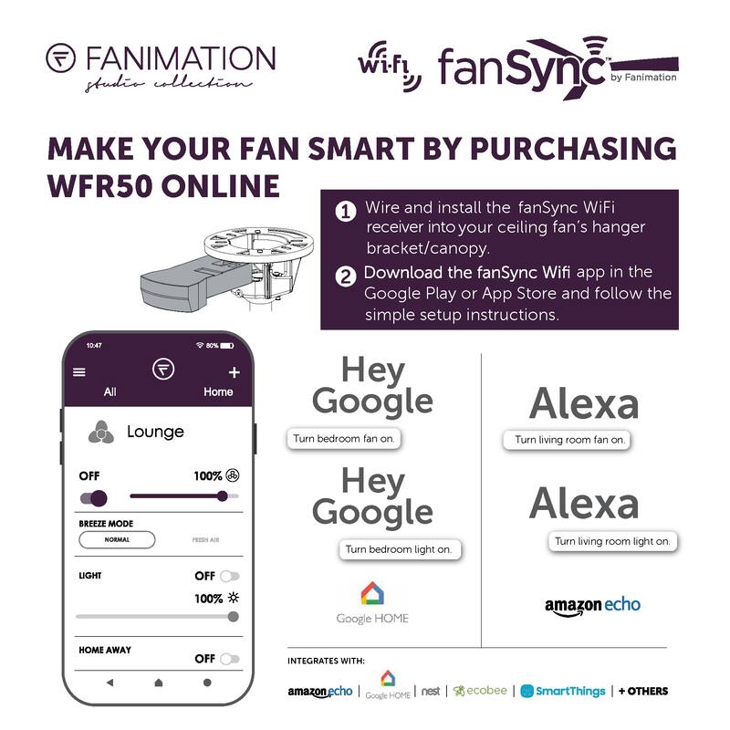 Fanimation Studio Collection Dex 12 inch Black Fandelier Ceiling Fan With LED Lights and Remote