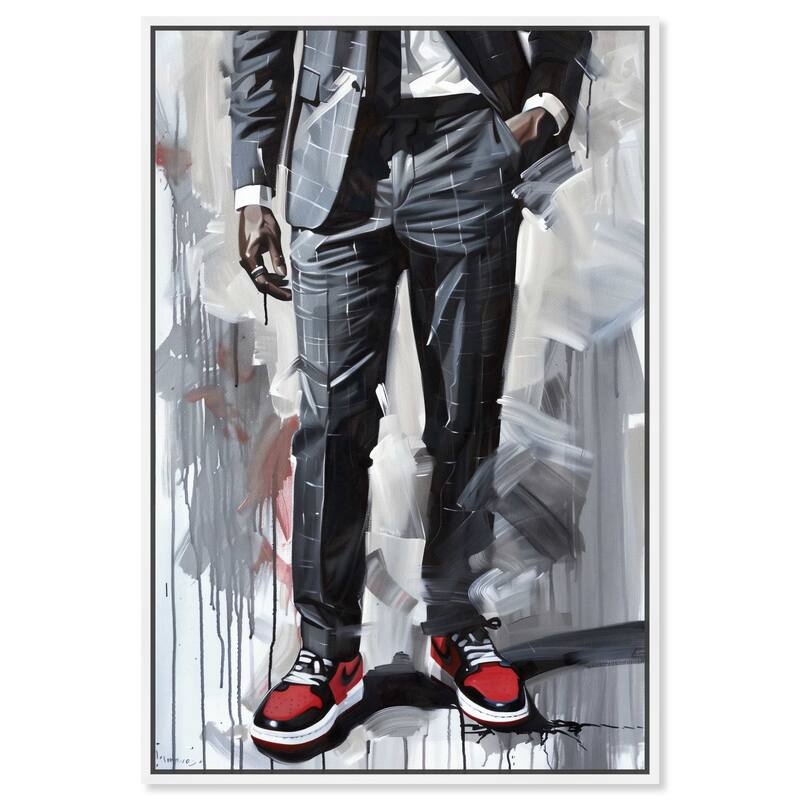 Notoriart Man Of Style Ii Framed Men Style 1 Piece Canvas Wall Art - 37 x 55 - White