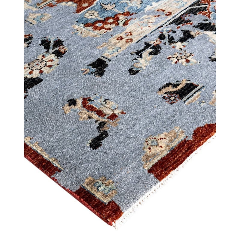Ikat One-of-a-Kind Hand-Knotted Area Rug, Red - 8' 0" x 10' 4"