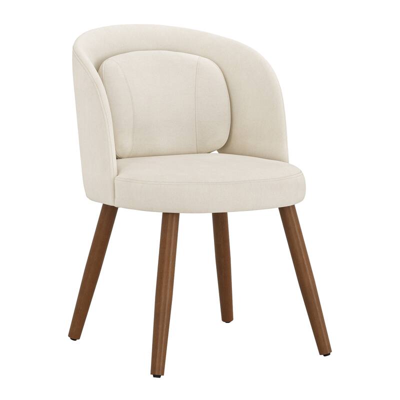 Upholstered Dining Chairs with Back Set of 2/4/6，Linen Dining Room Chairs with Lumbar Pillow for Dining Room, Beige