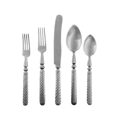 Canvas Home Marcigny Collection Brushed Stainless Steel 5-Piece Flatware Set