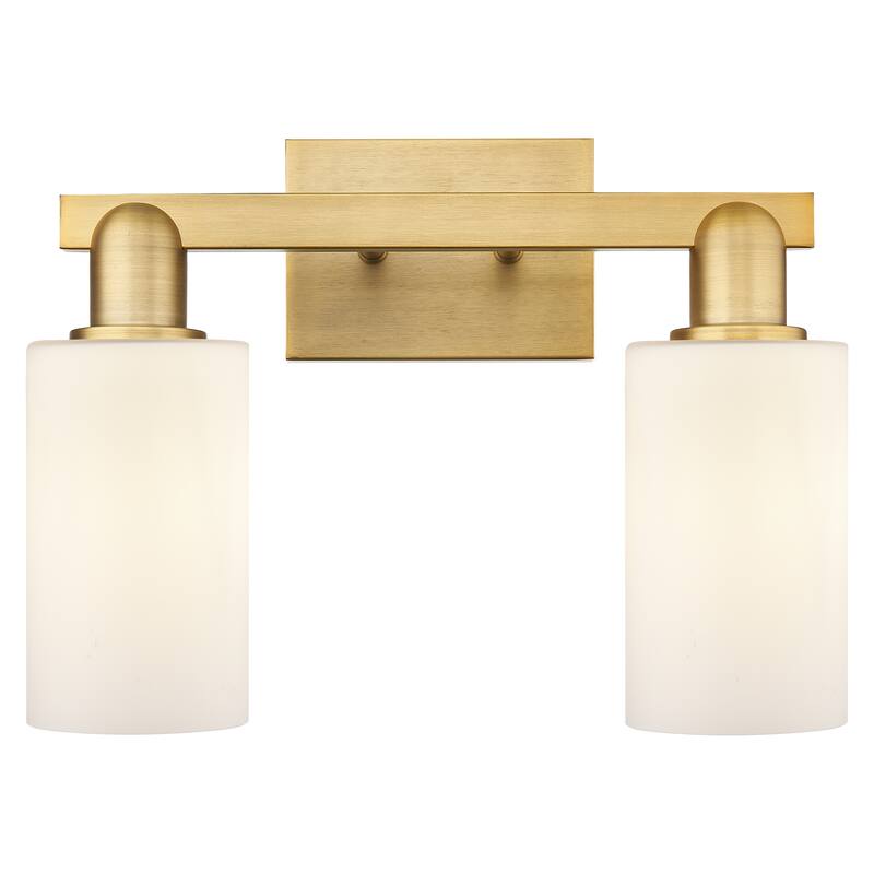 Innovations Lighting Endless Possibilities Arcadia - Clymer - 2 Light 15" Bath Vanity Light - Brushed Brass/Matte White