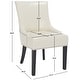preview thumbnail 8 of 30, SAFAVIEH Lotus Nailhead Leather Dining Chair Set of 2, Transitional - 21.7" x 25.2" x 34.6"