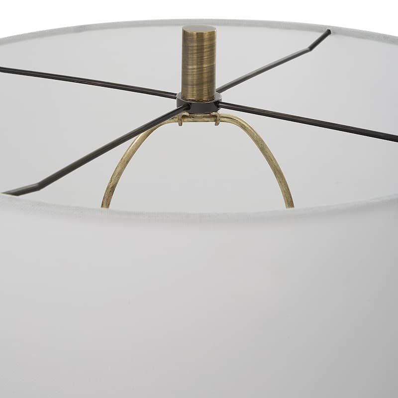 Uttermost Annora Glossy White Table Lamp - 34"H,   Shade 10"H x 15"Dia