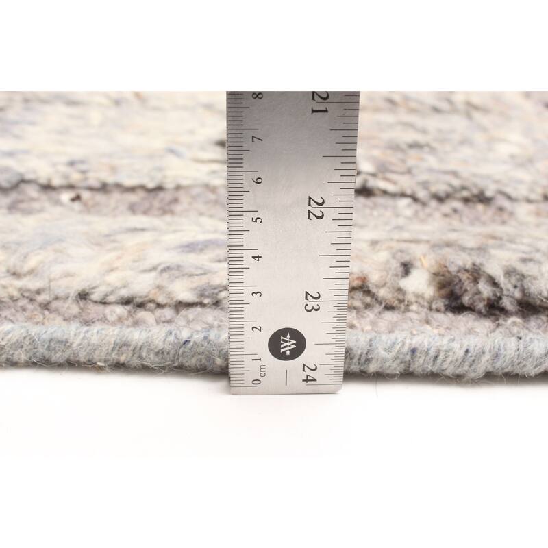 ECARPETGALLERY Braid weave Sienna Grey Wool Rug - 5'6 x 7'10