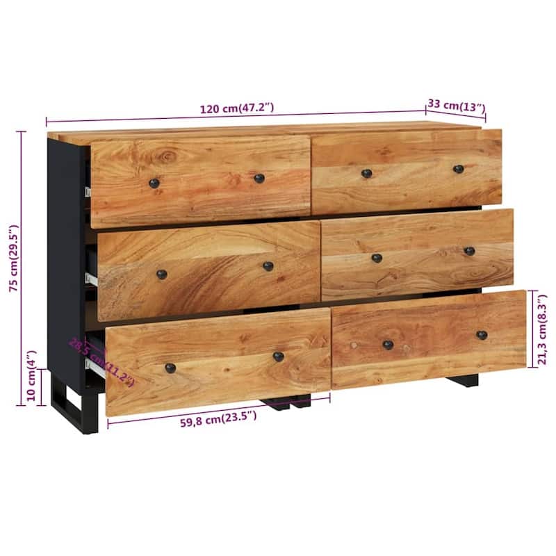 vidaXL Cabinet Storage Accent Sideboard Console Cabinet Cupboard with Drawers