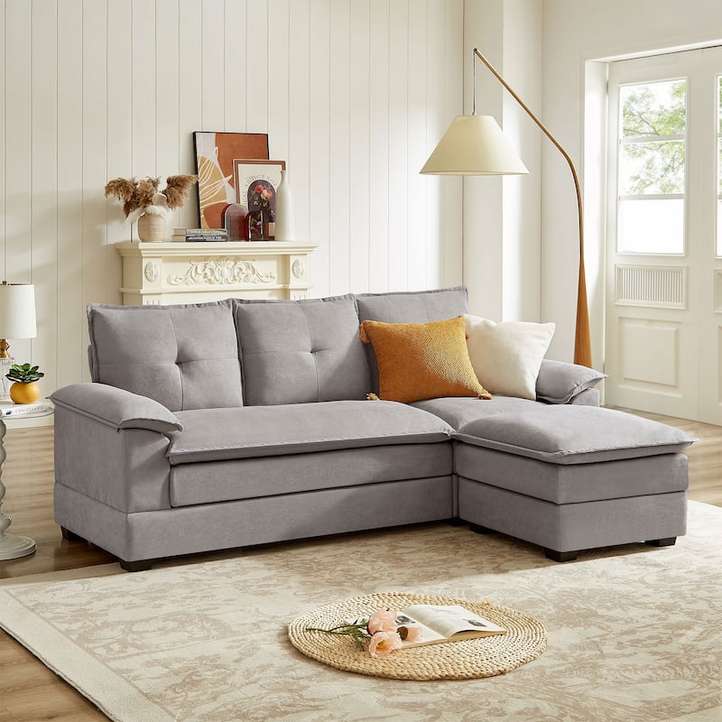 82.28 Inches L Shape Sectional Sofa with Cloud Seats for Living Room