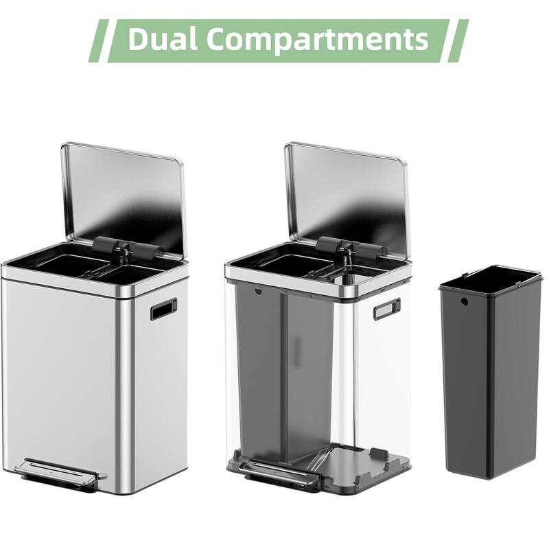 Double Compartment Classified Garbage Can