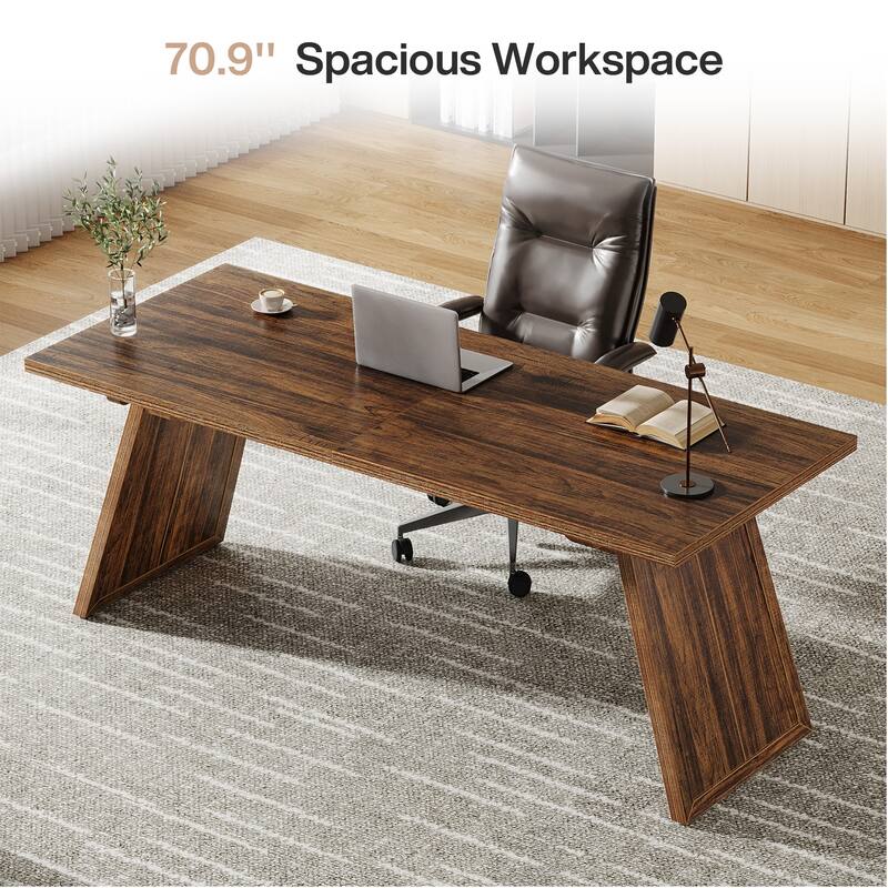 70.87-Inch Executive Desk with Slanted Legs