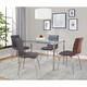Option Grey Faux Leather/Clear Glass Top