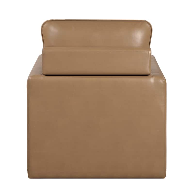 Mellory Transitional Faux Leather Upholstered Swivel Armchair by Furniture of America
