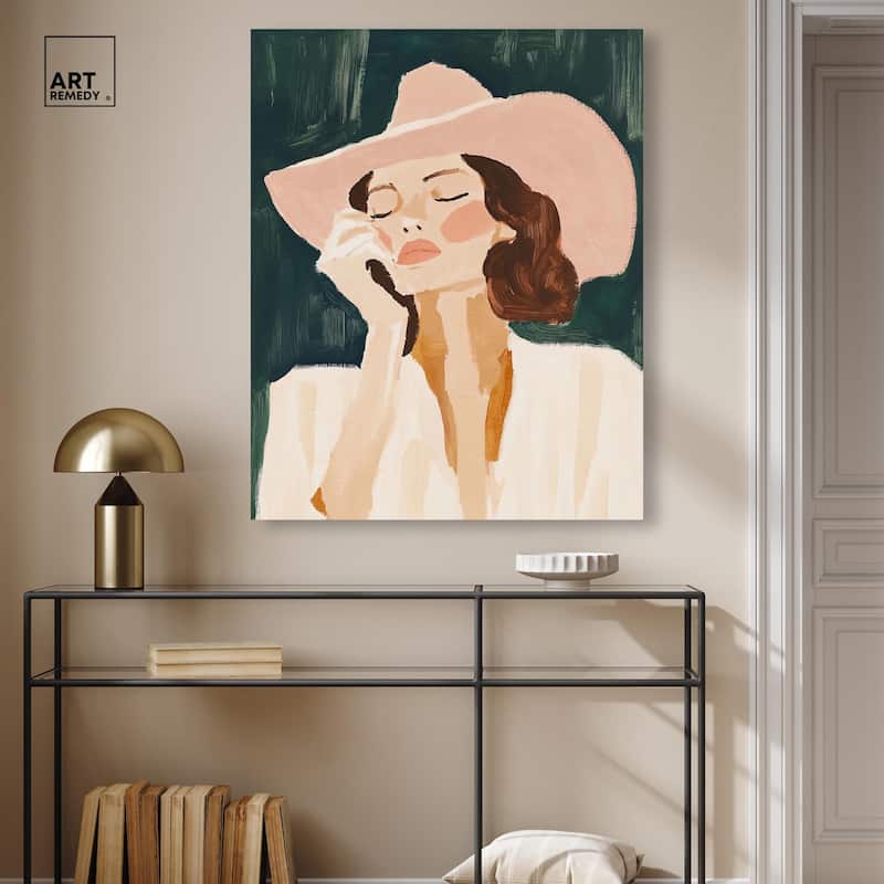 Sun Hat Canvas by Art Remedy, Gallery Wrapped