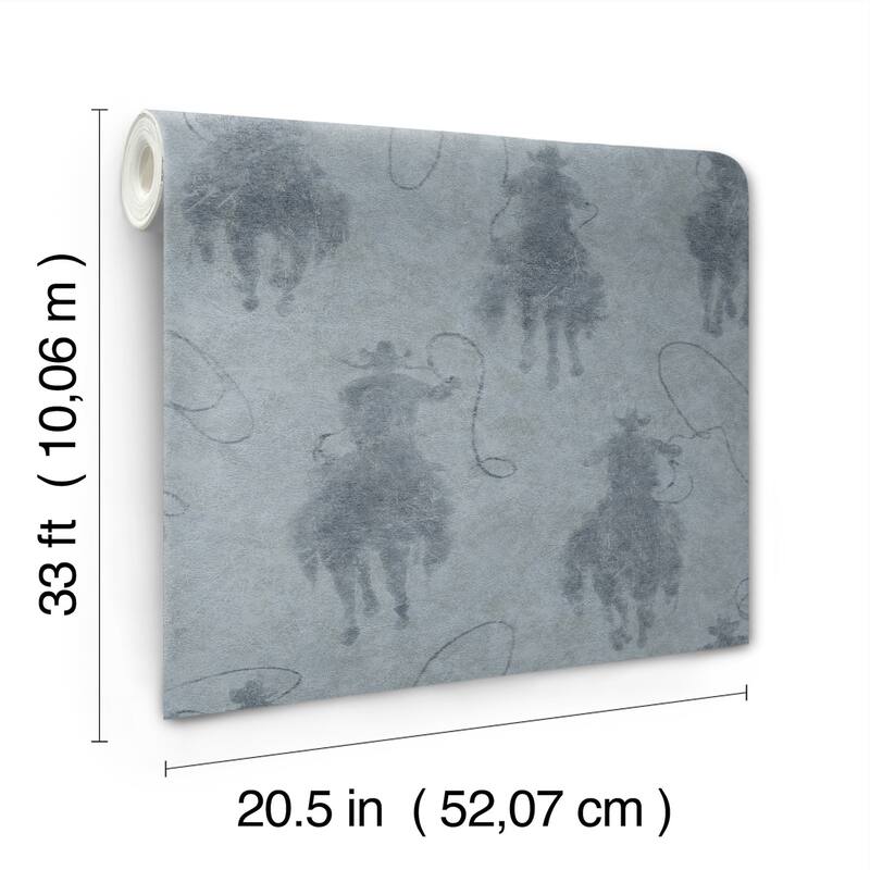 Stockman Silhouette Blue Wallpaper