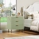 preview thumbnail 1 of 5, Garvee 3 Drawer Dresser for Bedroom, Fluted Modern Nightstand with Deep Drawers,Wooden Chest of Drawers Green