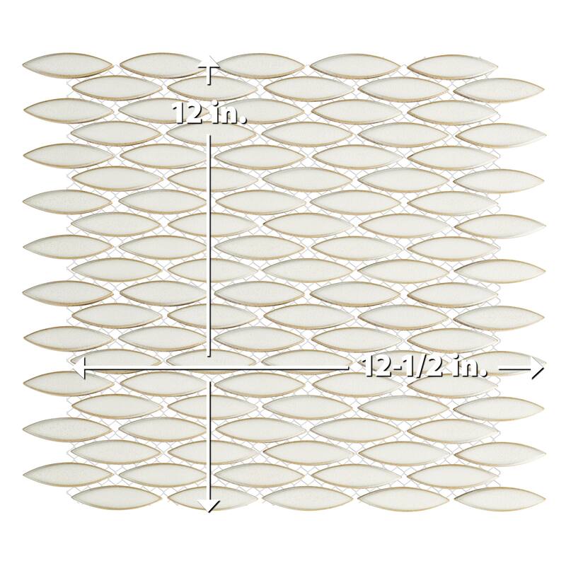 Merola Tile Pescado Honed Snowcap White 12" x 12-1/2" Porcelain Floor and Wall Tile