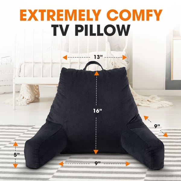 dimension image slide 9 of 10, Cheer Collection Kids Memory Foam TV And Reading Pillow