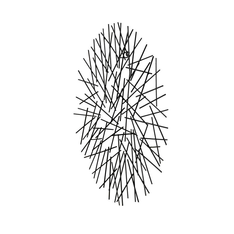 Metal Abstract Overlapping Stick Home Wall Decor - Black - Roche River Decor