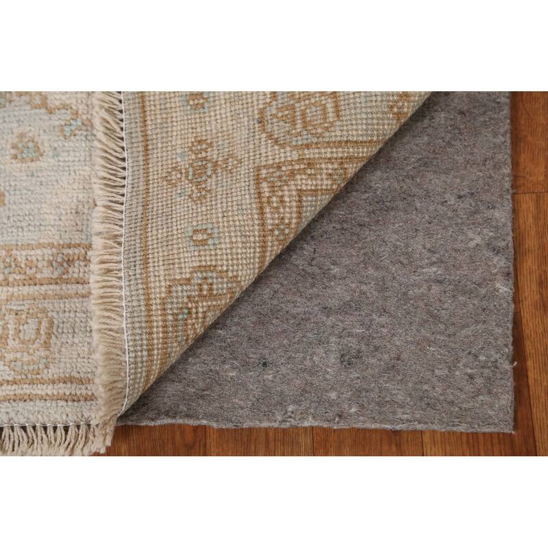 Hand Knotted Oriental 100% Wool Carpet Transitional Medallion Beige & Ivories Oushak Area Rug - 2' 11'' X 2' 0''