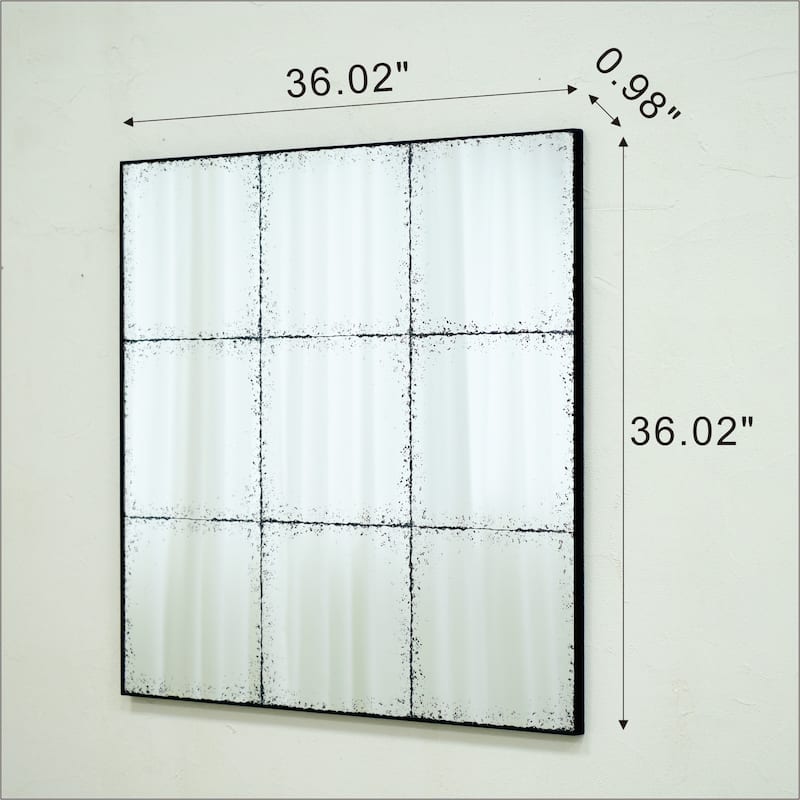 Square Wall-Mounted Mirror — Versatile Home Decor Ideal For Bedrooms, Living Rooms, Dining Rooms, Fireplaces - Black,White