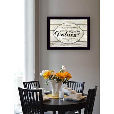 TrendyDecor4U Traditional "Our Family Values" Framed Print Wall Art by Cindy Jacobs
