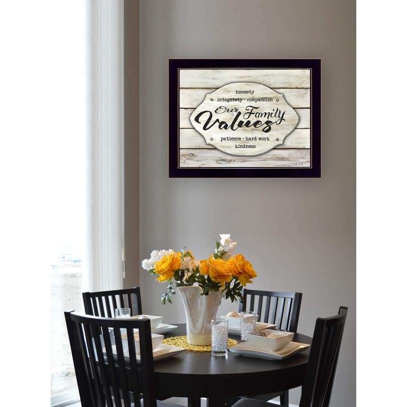 TrendyDecor4U Traditional "Our Family Values" Framed Print Wall Art by Cindy Jacobs