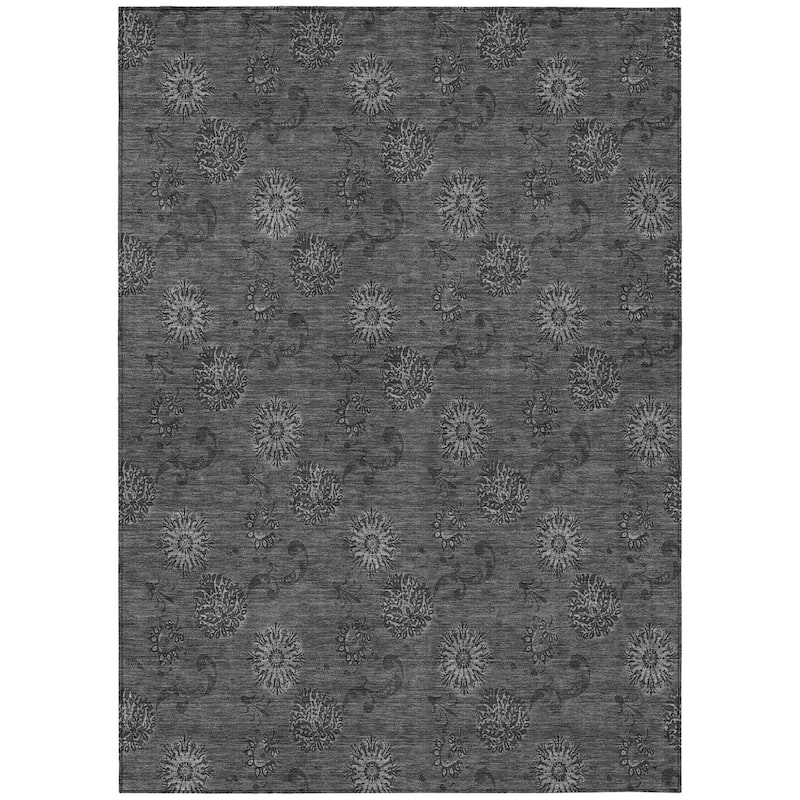 HomeRoots Floral Transitional Rectangle Outdoor Rug