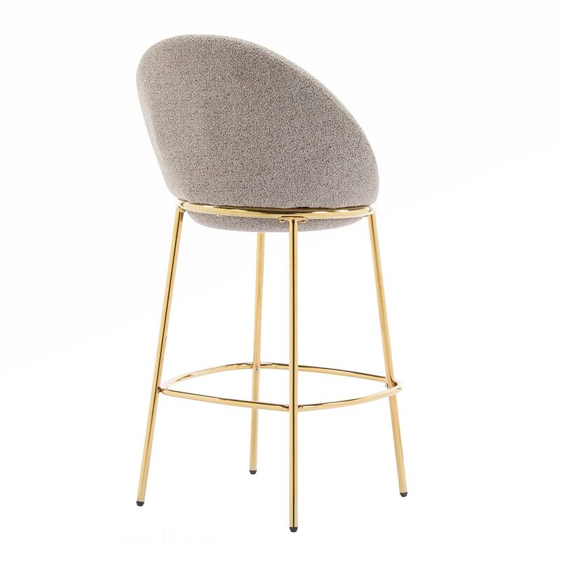 2PCS Fabric Round Metal Bar Stools