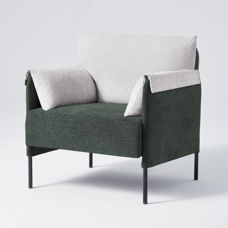 Two-Tone Upholstered Accent Chair with Wrapped Armrests