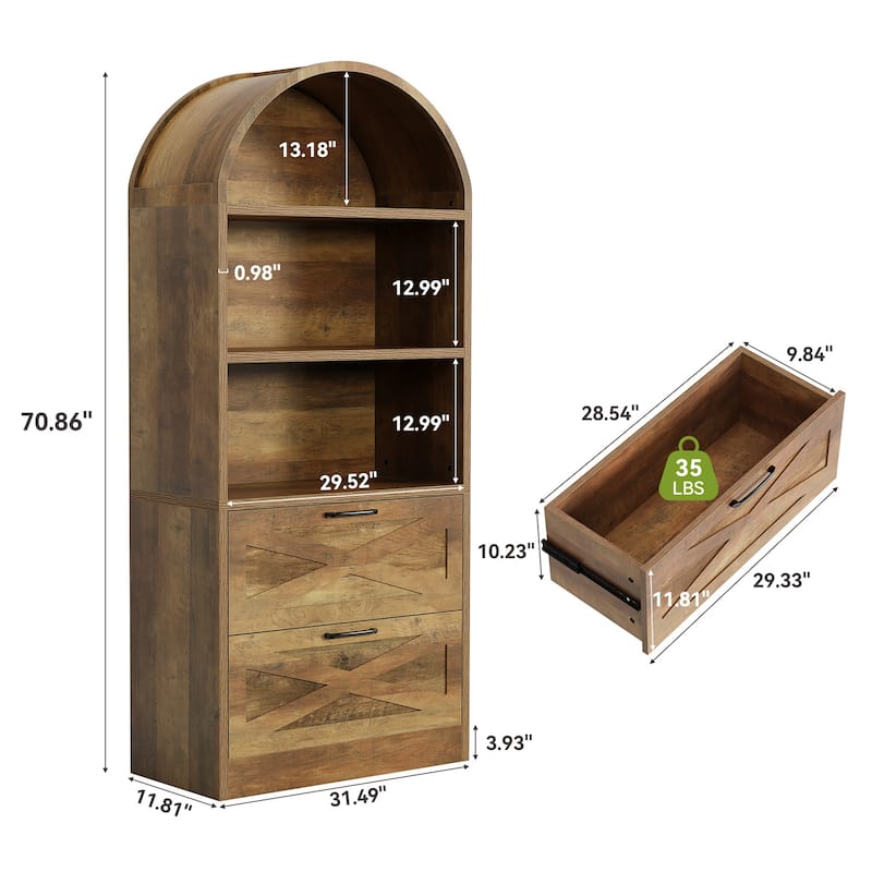 71" Tall Arched Kitchen Pantry