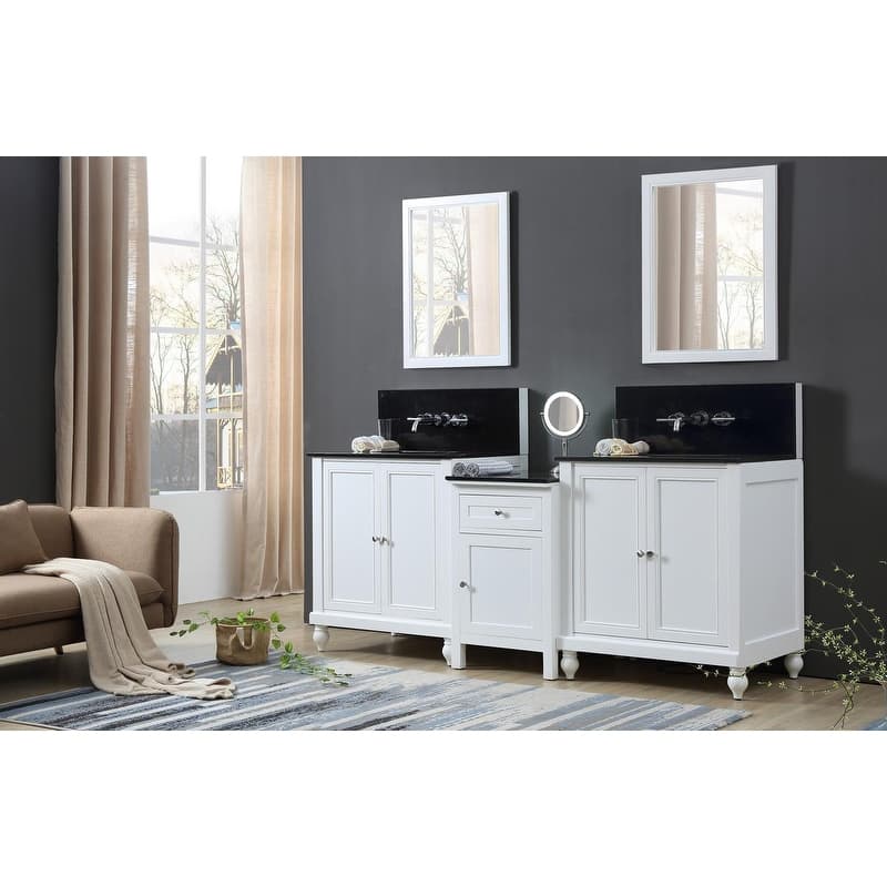Classic Spa Premium 83 In. Bath and Makeup Hybrid Vanity in White