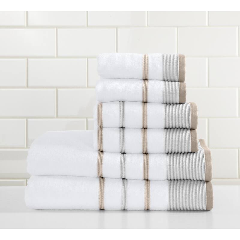 Luxurious Cotton Decorative Stripe Towel Set