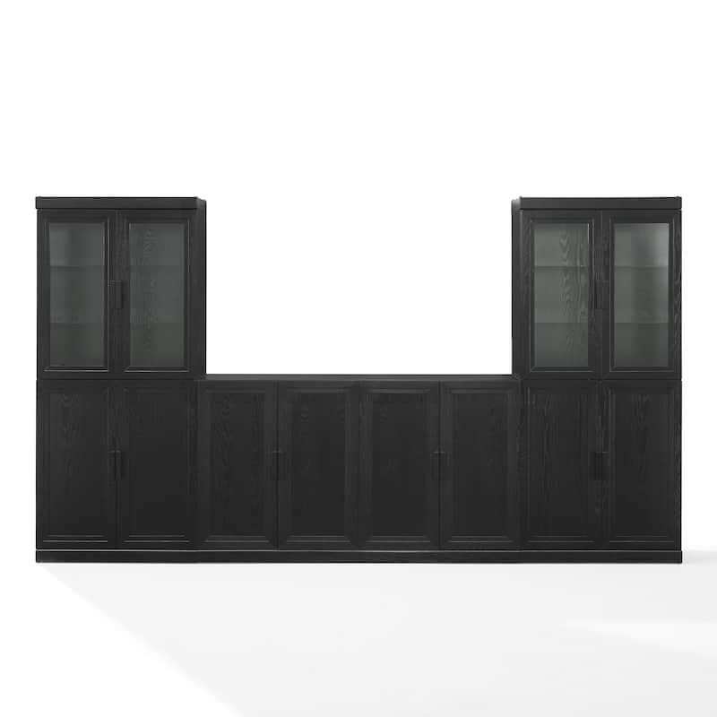 Crosley Essen 3-Piece Sideboard And Glass Door Pantry Set
