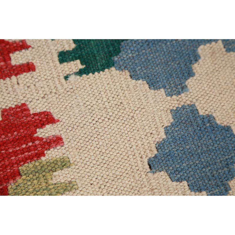 Kilim Oriental Area Rug Flatweave Wool Carpet - 5'11" x 8'3"