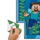 preview thumbnail 3 of 4, Blue & Pink & Green Minecraft Peel and Stick Giant Wall Decal by RoomMates