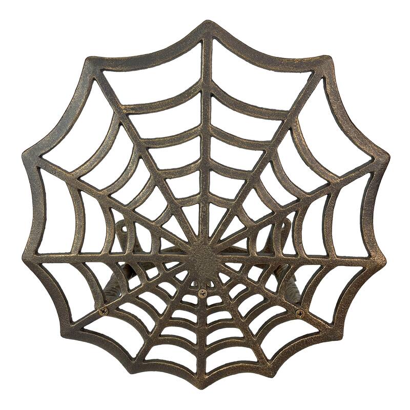 Spider Web Xl Cast Iron Hose Holder, Bronze Outdoor Wall Mount - 13.75 X 13.75 X 5.5 inches