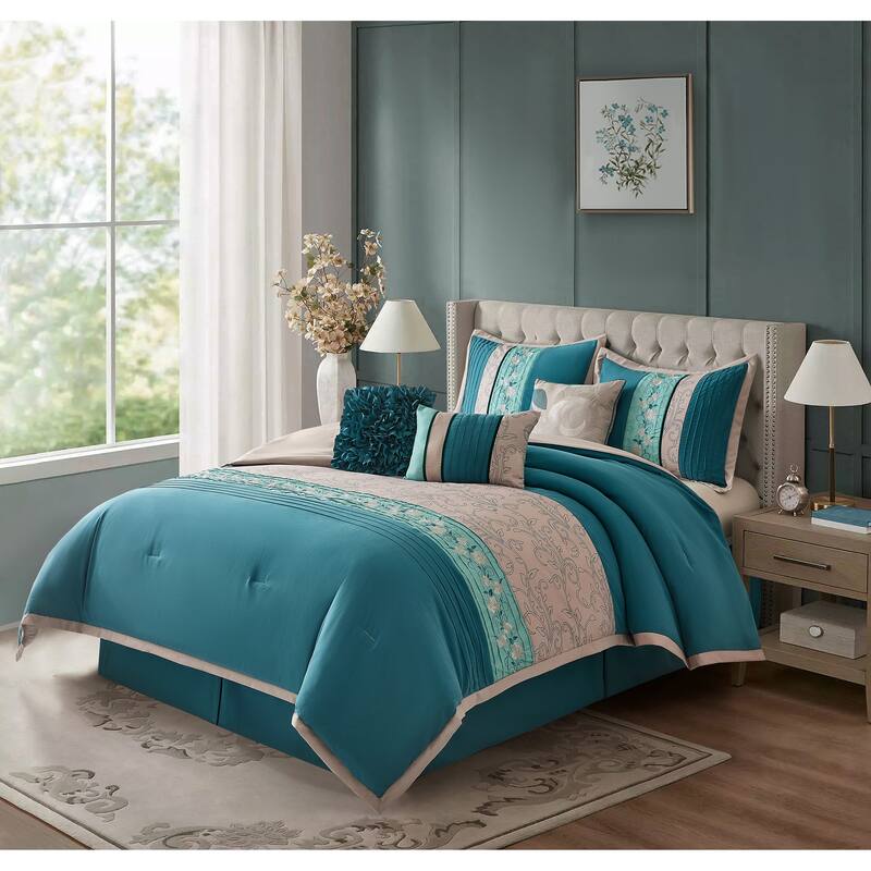 Nanshing Nicole 7-Piece Glam Floral Comforter Set