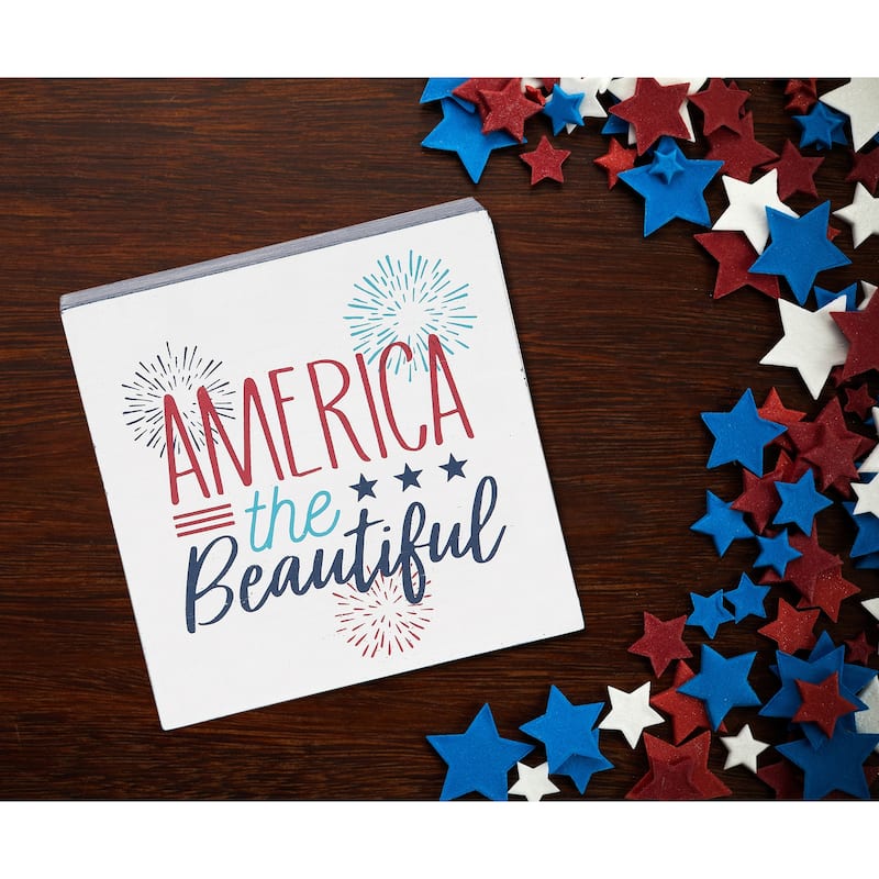America The Beautiful Fourth of July Shelf Block