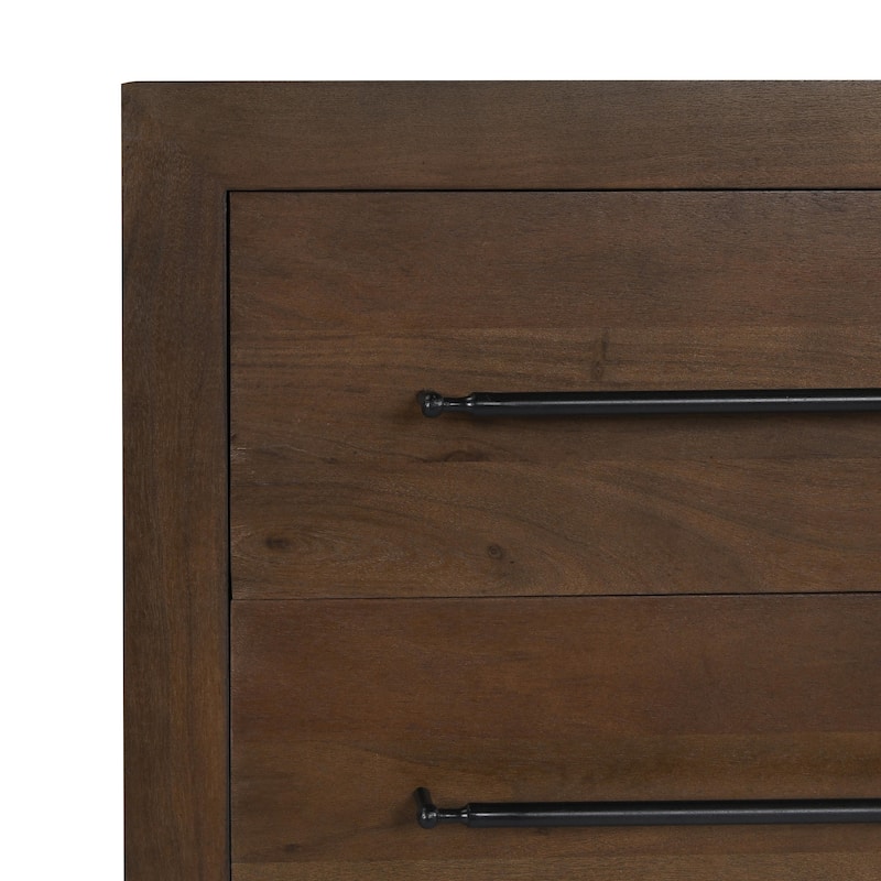 Classic Home Jaxon Nine-Drawer Acacia Wood Dresser in Cocoa Brown