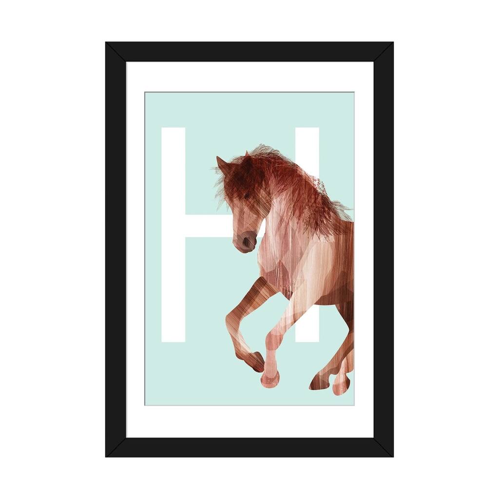 iCanvas "H - Horse" by Goed Blauw