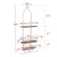 preview thumbnail 6 of 14, Utopia Alley Tia Rustproof Teak Overhead Shower Caddy with 3 Shelves, Hanging Shower Head Organizer, Black & Chrome Finish