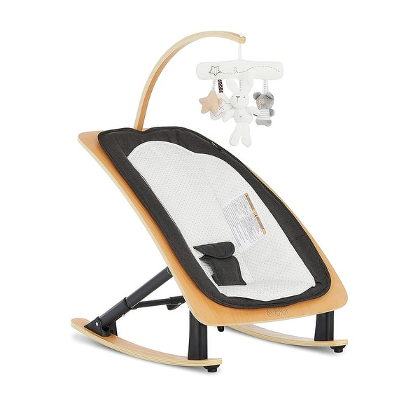 slide 2 of 9, Evolur Tory 2-in-1 Rocker & Chair Black