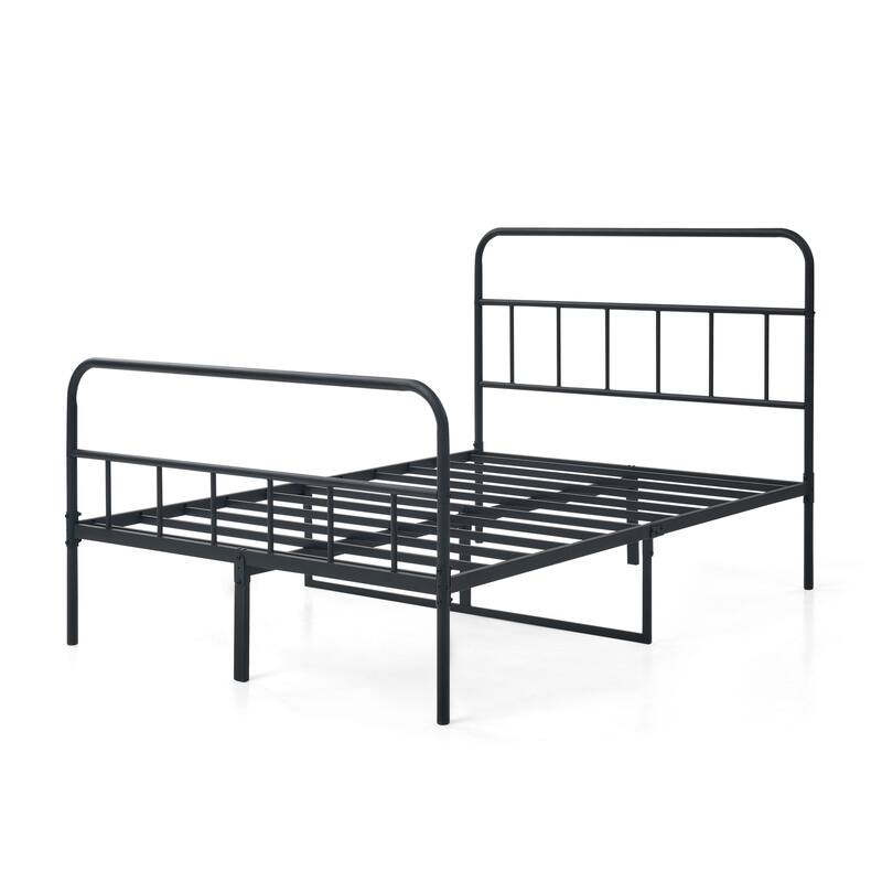 Metal Iron Platform Bed Frame with Center Support Legs Frame Vintage