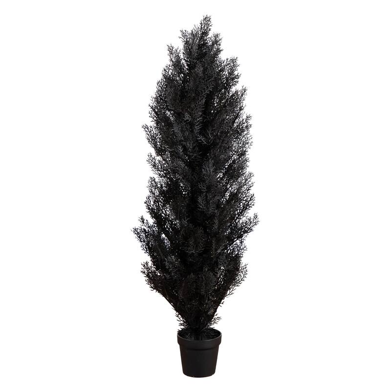 4ft. UV Resistant Artificial Halloween Black Cedar Tree (Indoor/Outdoor)