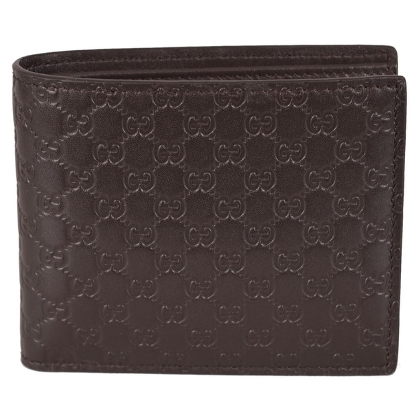 Shop Gucci Men&#39;s 260987 Brown Leather MICRO GG Guccissima Bifold Wallet - 4.5&quot; x 3.5&quot; - Free ...