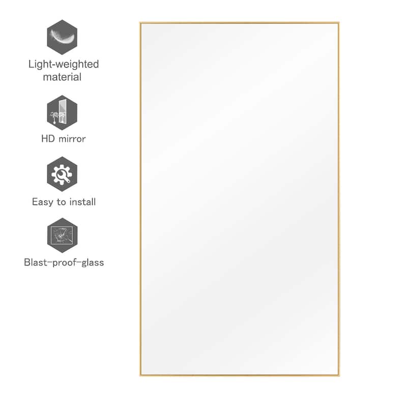 Metal Famed Full Length Bathroom Wall Mirror