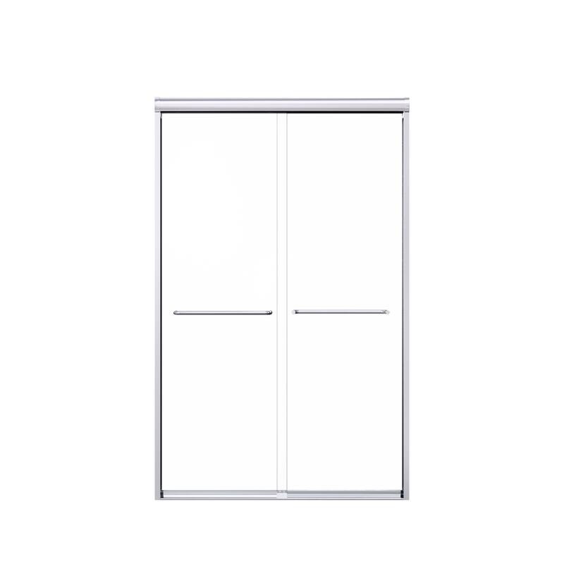 Semi-Frameless SGCC Tempered Glass Double Sliding Shower Door with 1/4" Thick